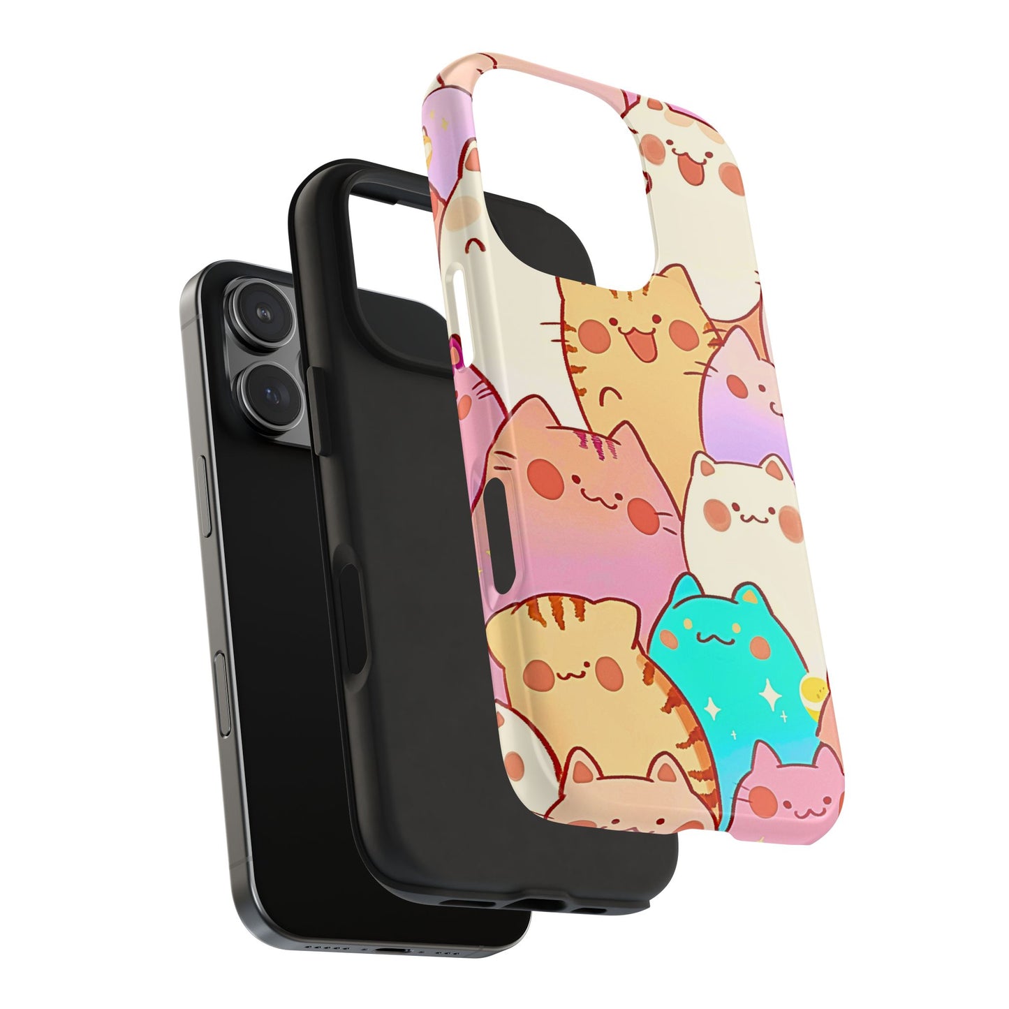 Kawaii Chubby Adorable Cats Tough Phone Case | Animals