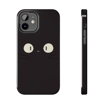 Adorable Black Cat Face and Eyes Minimal Tough Phone Case | Animals