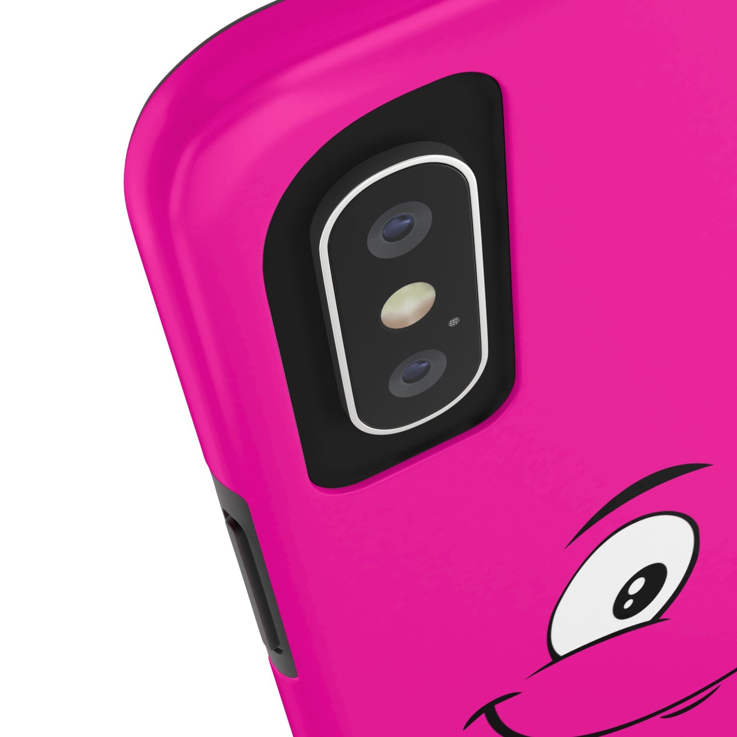 Winking Face Pink Background Cheeky Cartoon Style Tough Phone Case | Funny
