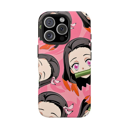 Nezuko Kamado Head Pattern Tough Phone Case | Anime - Demon Slayer