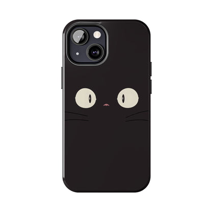 Adorable Black Cat Face and Eyes Minimal Tough Phone Case | Animals