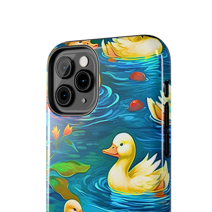 Ducks in the Pond Pattern Style Tough Phone Case | Animals