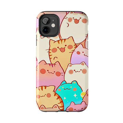 Kawaii Chubby Adorable Cats Tough Phone Case | Animals
