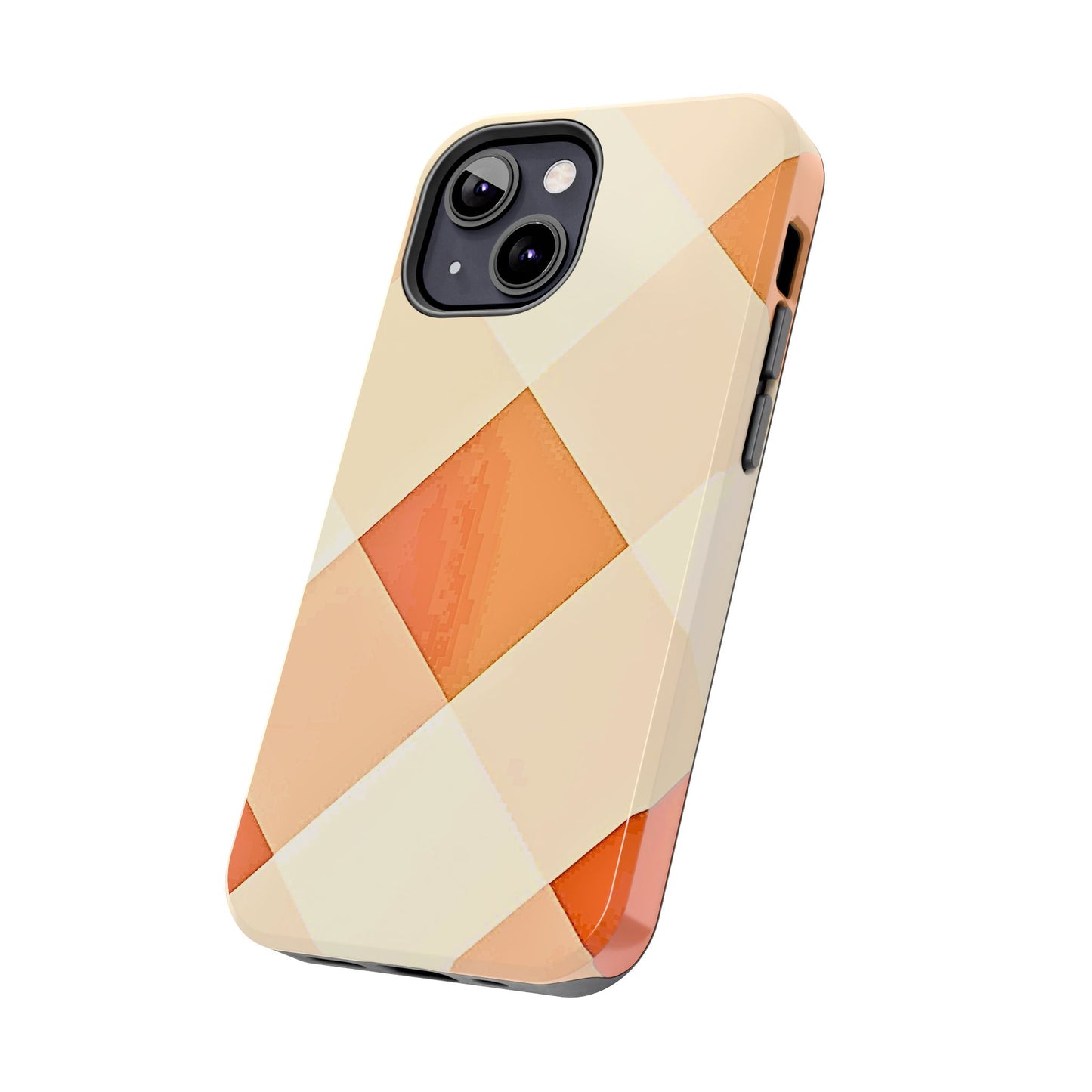 Pastel Minimalist Two-Tone Checkerboard Tough Phone Case | Aesthetic