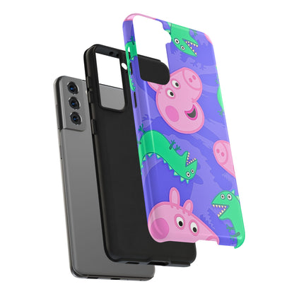 Peppa Pig & George Dinosaur Pattern Tough Phone Case | Cartoons - Peppa Pig