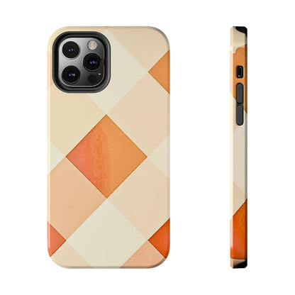 Pastel Minimalist Two-Tone Checkerboard Tough Phone Case | Aesthetic