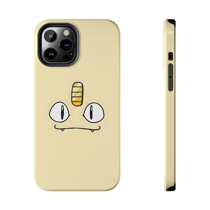 Cat Minimal Gold Coin Face Tough Phone Case | Anime