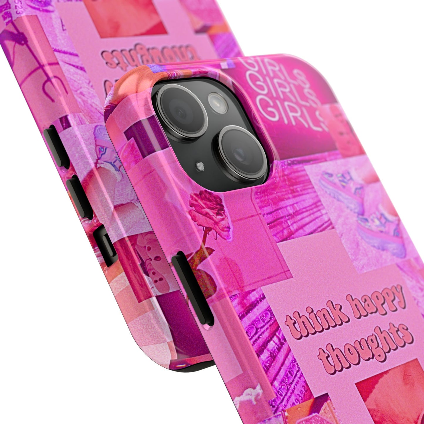 Think Happy Thoughts Pink Tough Phone Case | Aesthetic