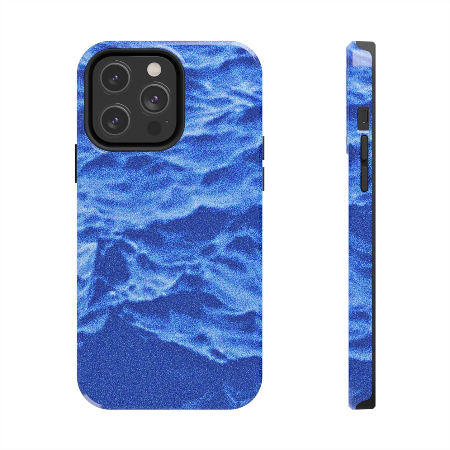 Funda resistente para teléfono azul oscuro con olas del océano borrosas | Estética