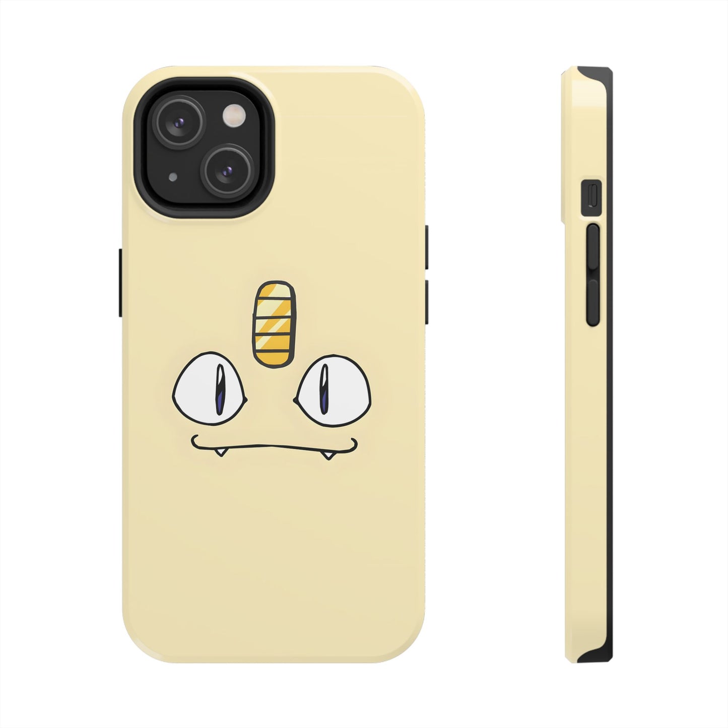 Cat Minimal Gold Coin Face Tough Phone Case | Anime