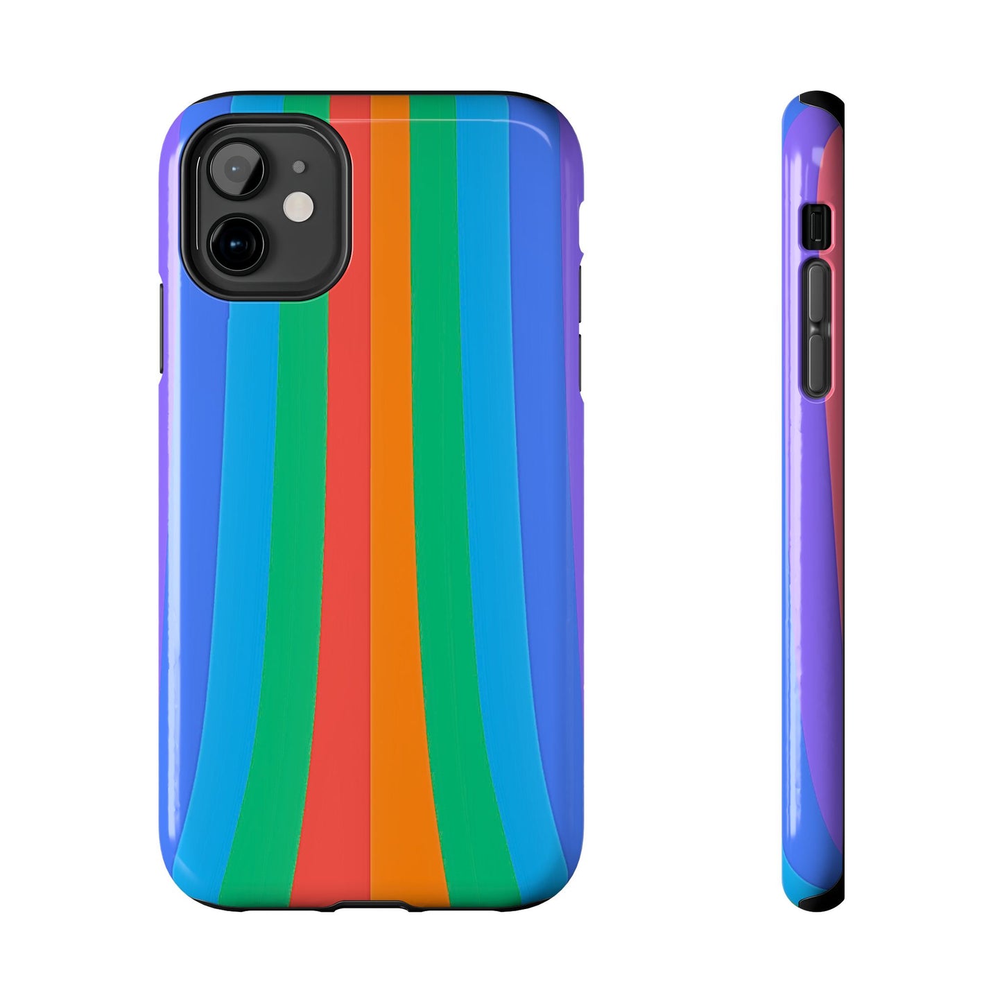 Funda resistente para teléfono con líneas de arcoíris hippies | Estética