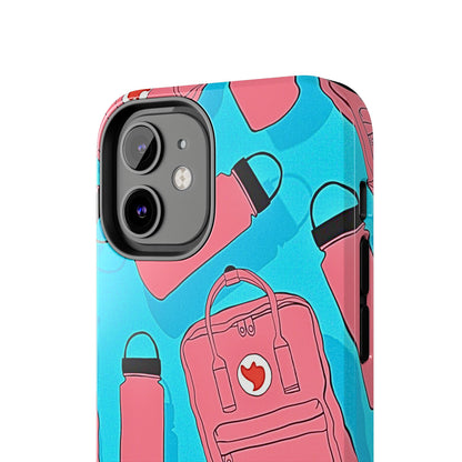 VSCO Kanken Backpack Water Bottle Pink & Blue Tough Phone Case | Aesthetic