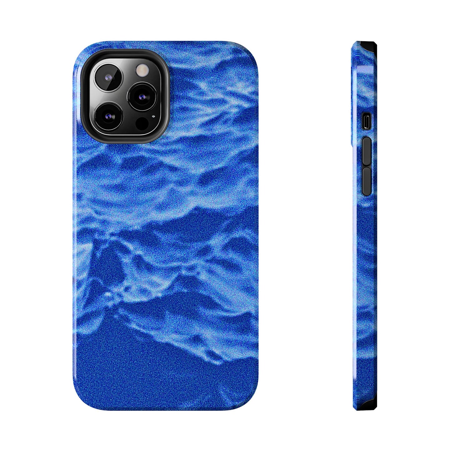 Funda resistente para teléfono azul oscuro con olas del océano borrosas | Estética