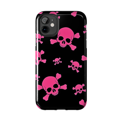 Funda resistente para teléfono estilo emo con calavera rosa | Estética