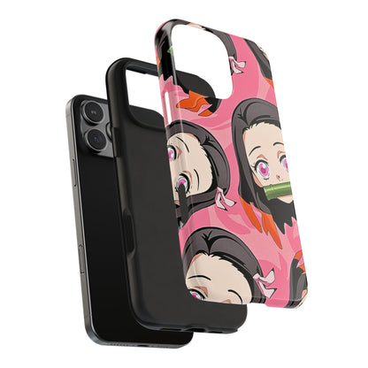 Nezuko Kamado Head Pattern Tough Phone Case | Anime - Demon Slayer