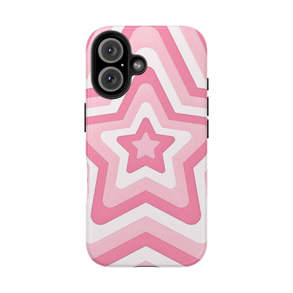 Pink Preppy Star Pattern Style Tough Phone Case | Aesthetic