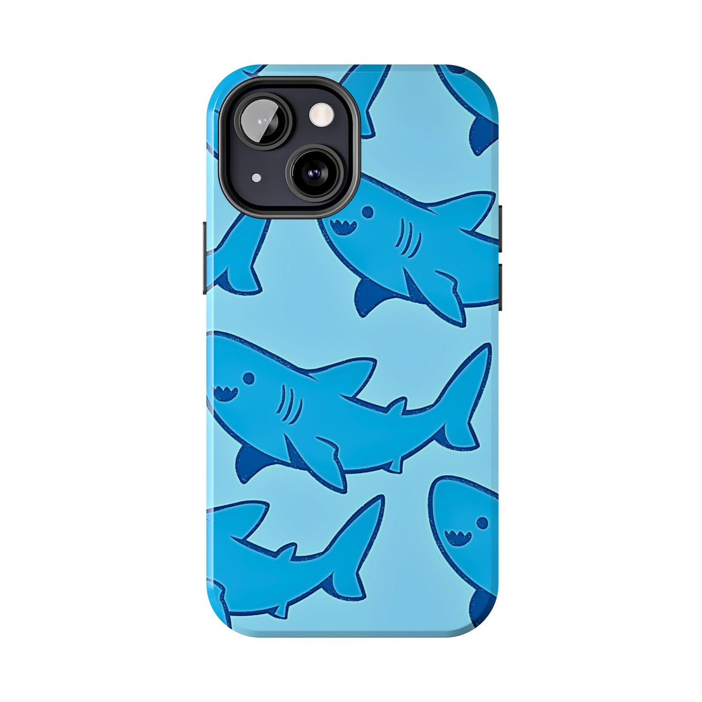 Smiley Shark Fun Pattern Tough Phone Case | Animals