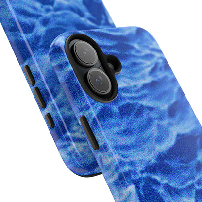 Funda resistente para teléfono azul oscuro con olas del océano borrosas | Estética