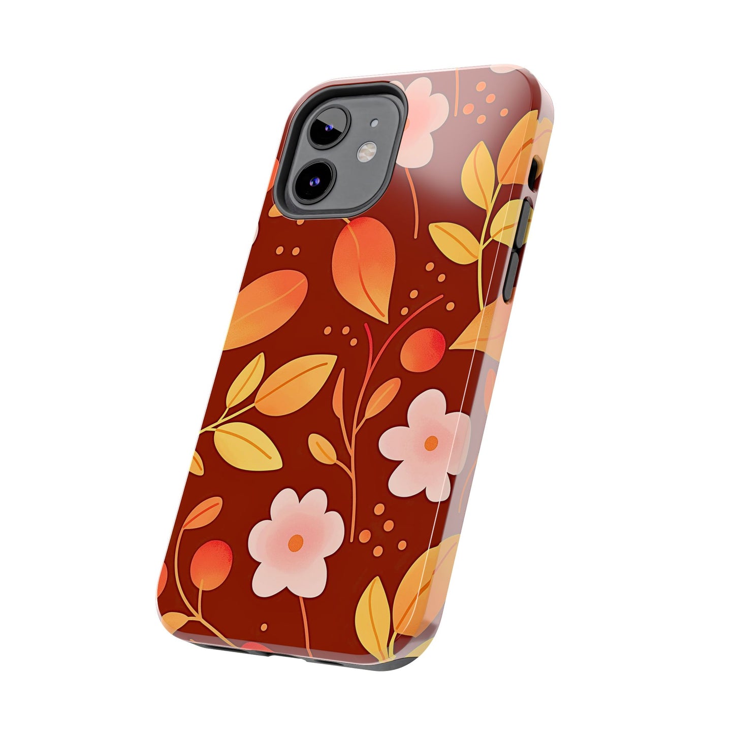 Autumn Fall Leaf Pattern Tough Phone Case | Aesthetic