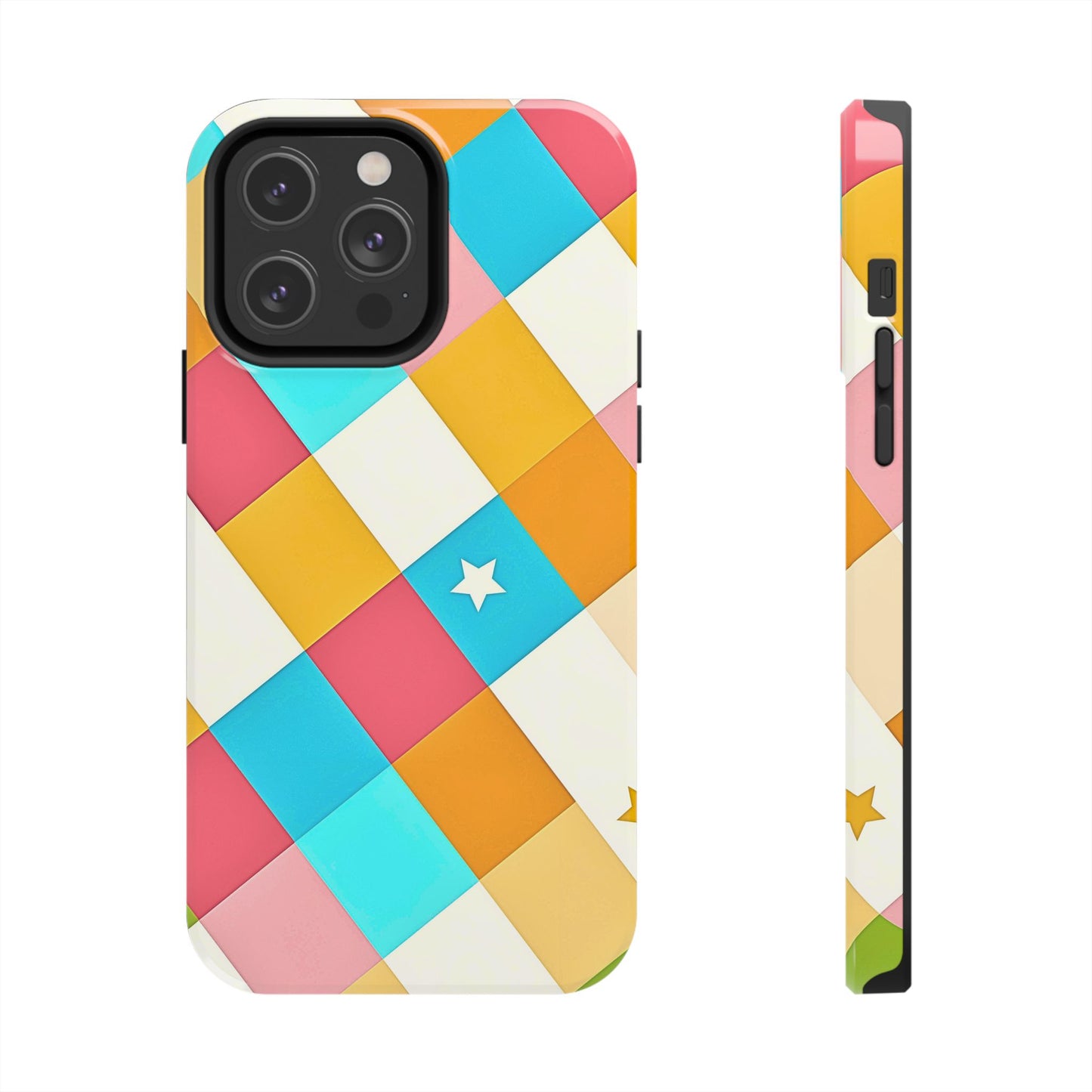 Vibrant Preppy Checkered Tough Phone Case | Aesthetic
