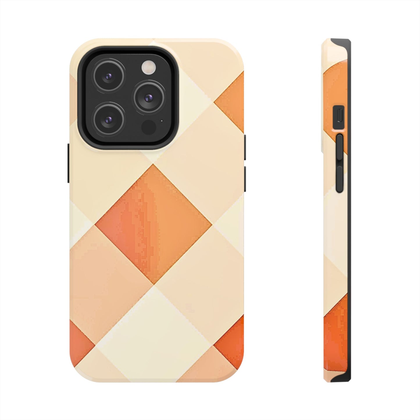 Pastel Minimalist Two-Tone Checkerboard Tough Phone Case | Aesthetic