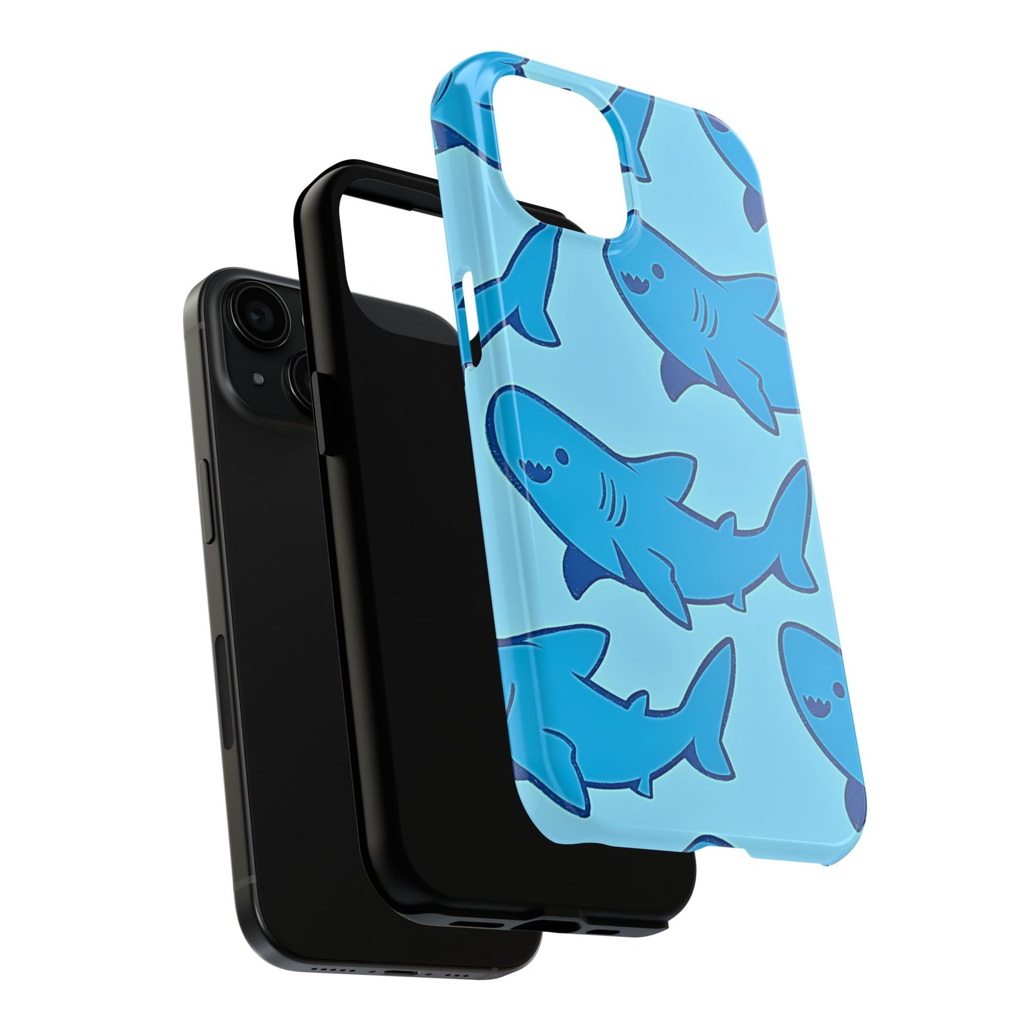 Smiley Shark Fun Pattern Tough Phone Case | Animals