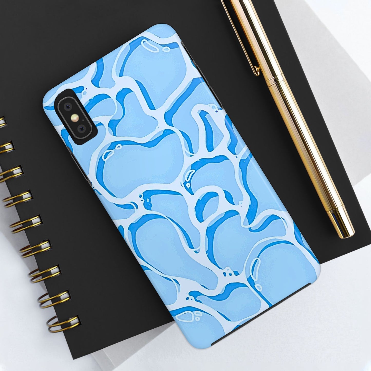 Funda resistente para teléfono con estampado de agua de piscina | Estética