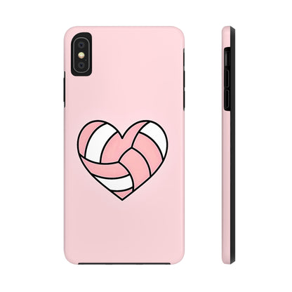 Pink Volleyball Heart Tough Phone Case | Aesthetic