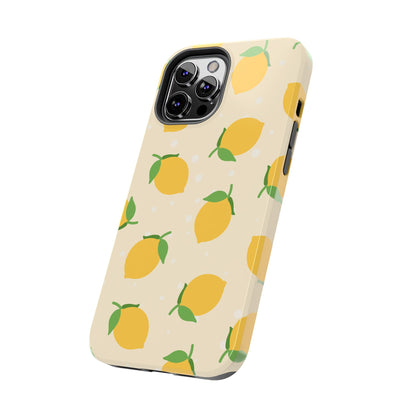 Cute Aesthetic Lemon Pattern Citrus Design Tough Phone Case | Food
