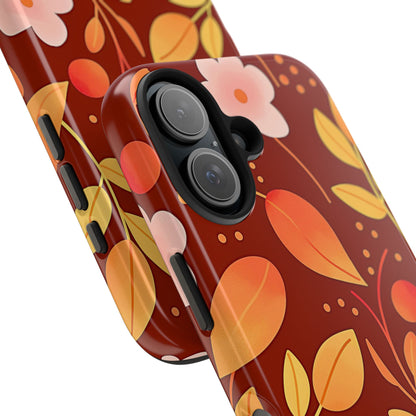 Autumn Fall Leaf Pattern Tough Phone Case | Aesthetic