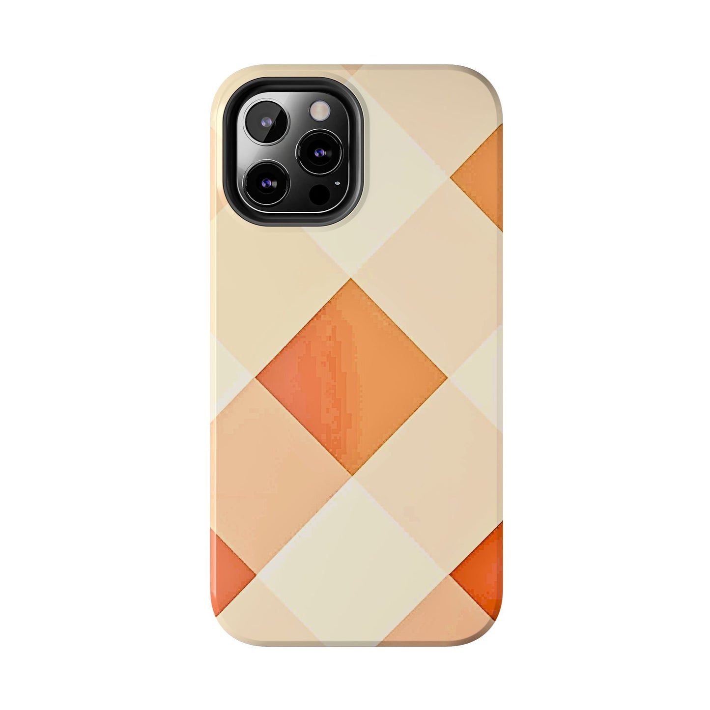 Pastel Minimalist Two-Tone Checkerboard Tough Phone Case | Aesthetic