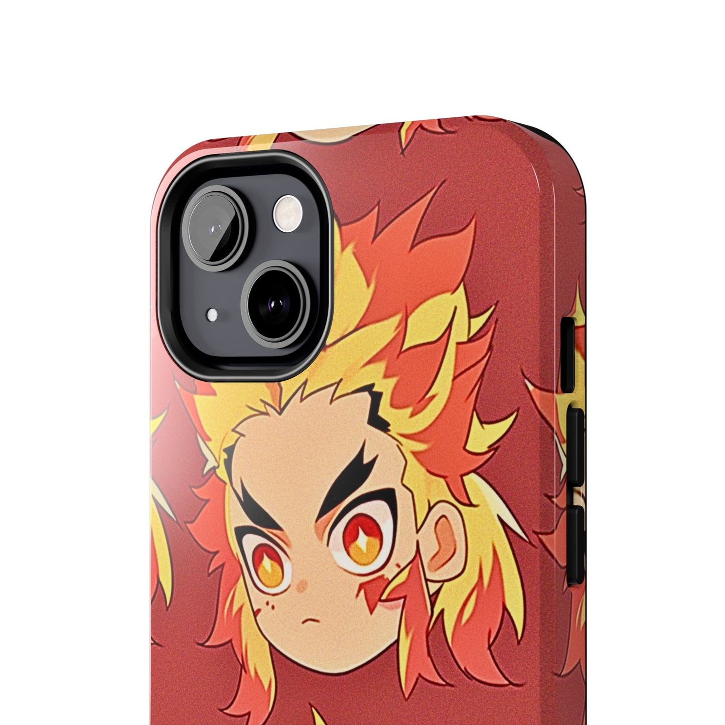 Rengoku Head Pattern Dark Orange Tough Phone Case | Anime - Demon Slayer
