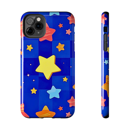 Funda resistente para teléfono con estampado de estrellas vibrantes y preppy | Estética