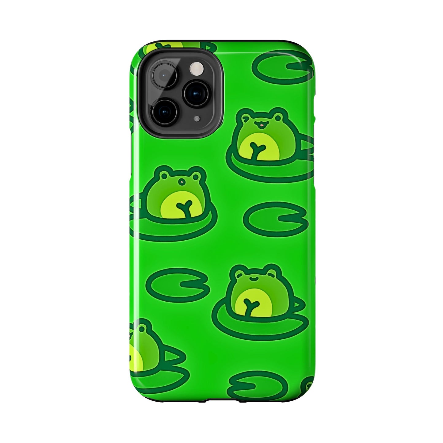 Cute Green Frogs Pattern Tough Phone Case | Animals