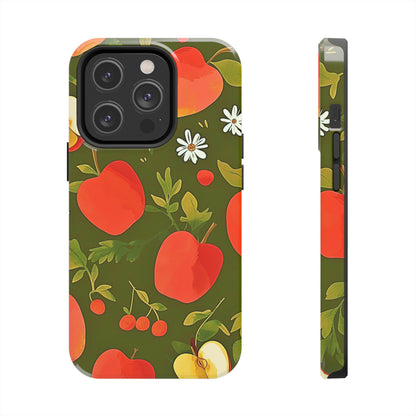 Funda/Cubierta resistente para teléfono con diseño de manzanas y bayas | Estética