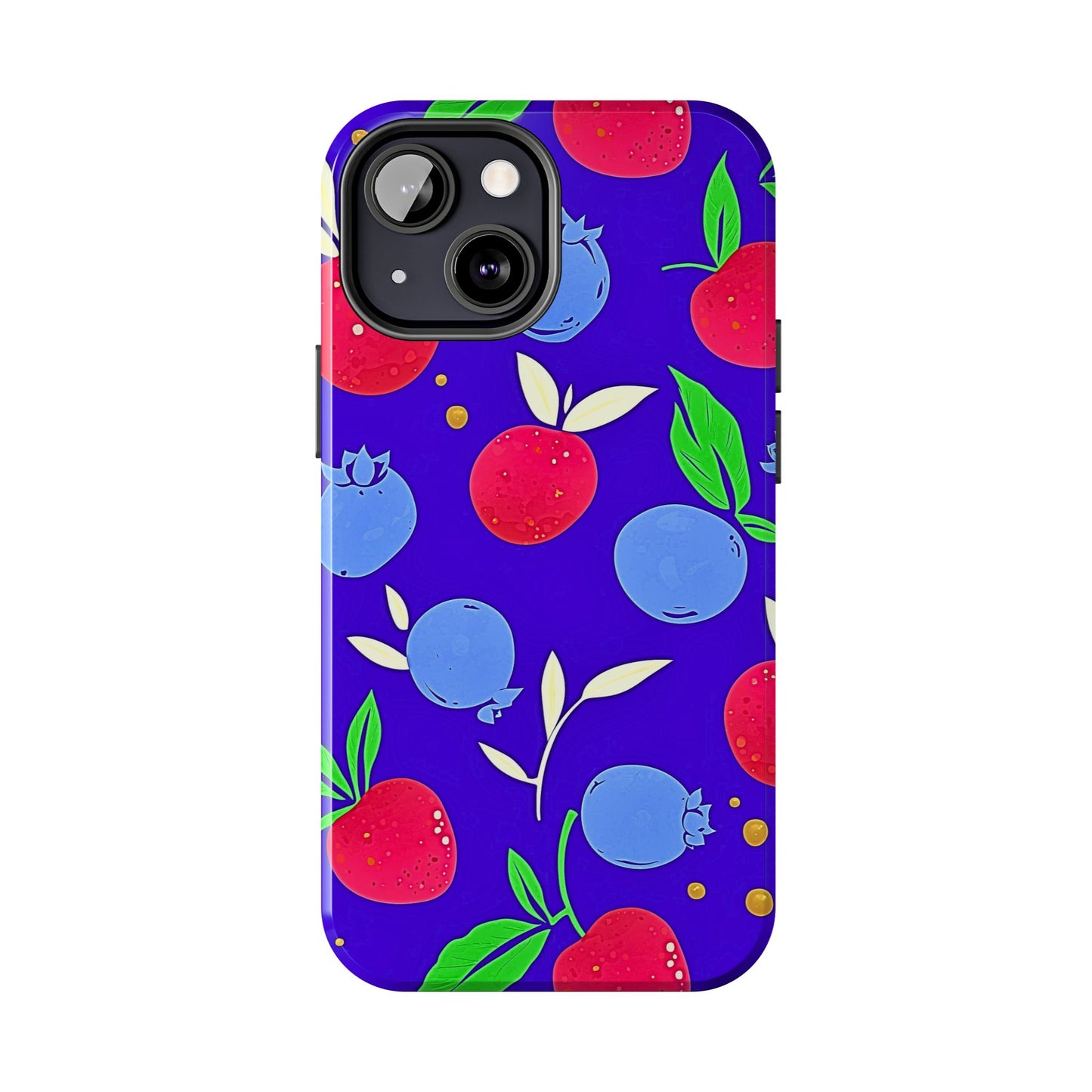 Funda resistente para teléfono con diseño de arándanos y fresas | Estética