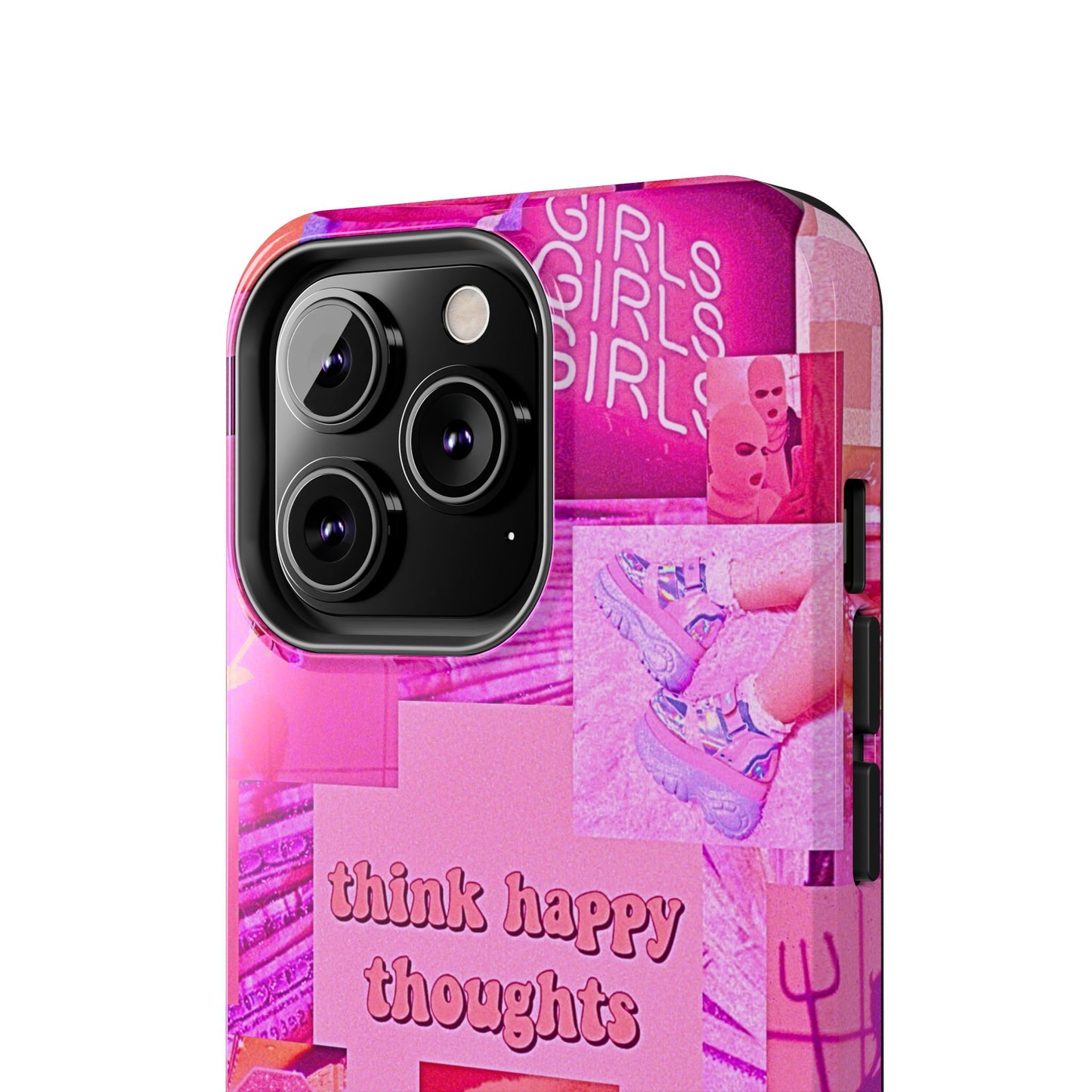 Think Happy Thoughts Pink Tough Phone Case | Aesthetic