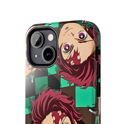 Tanjiro Kamado Head Pattern Tough Phone Case | Anime - Demon Slayer