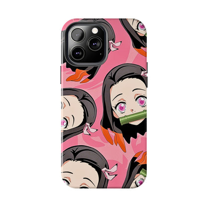 Nezuko Kamado Head Pattern Tough Phone Case | Anime - Demon Slayer
