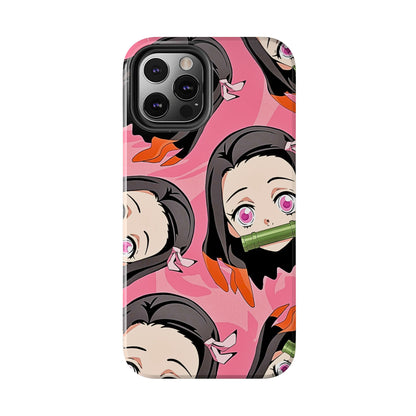 Nezuko Kamado Head Pattern Tough Phone Case | Anime - Demon Slayer