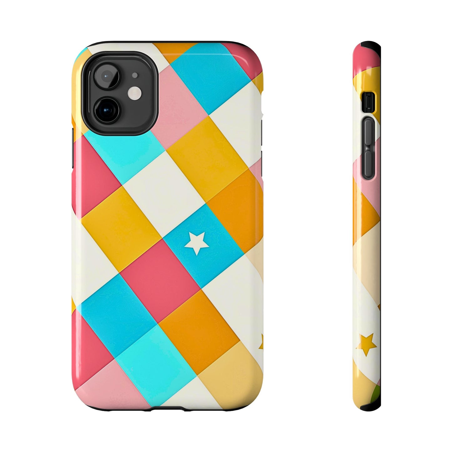 Vibrant Preppy Checkered Tough Phone Case | Aesthetic