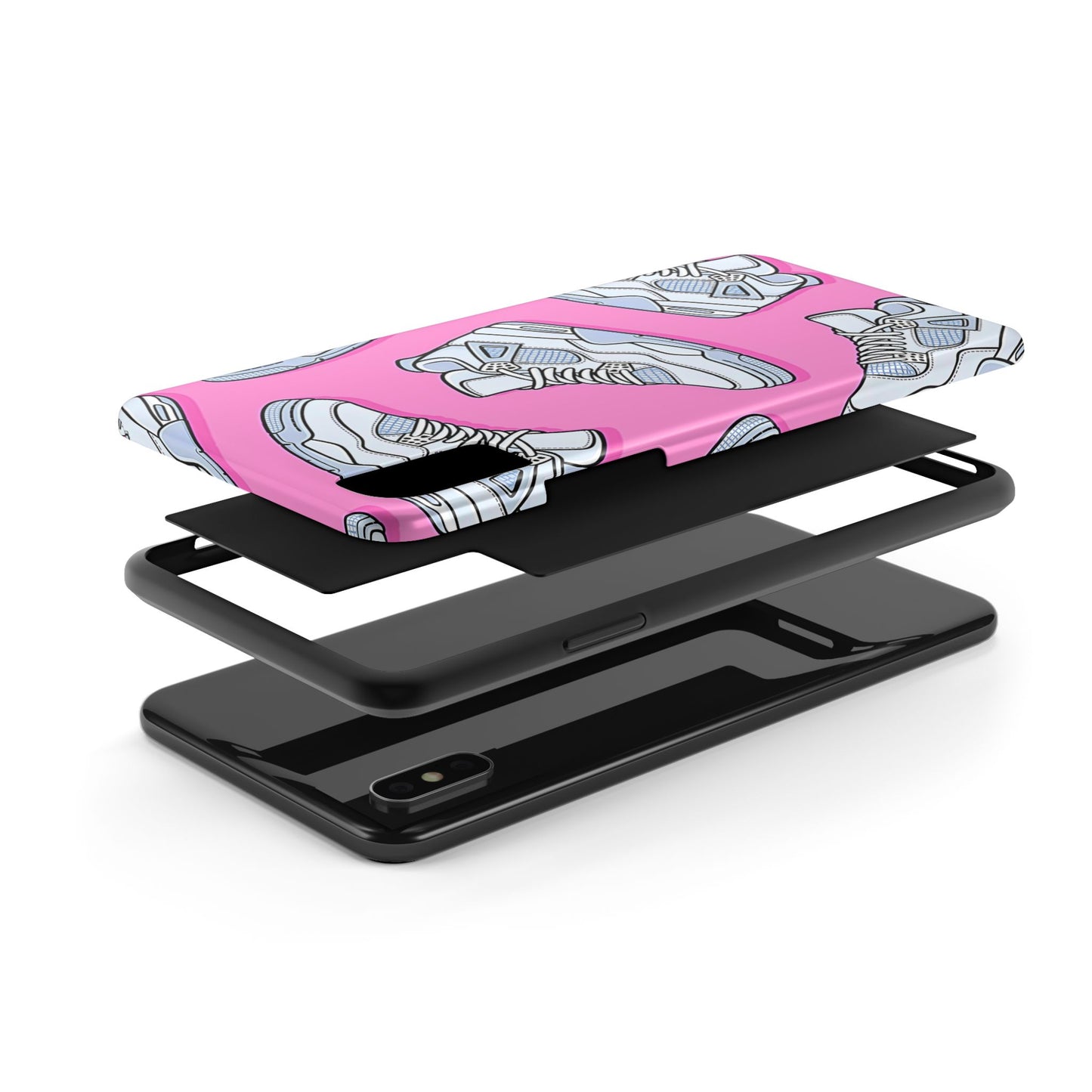 Funda resistente para teléfono con diseño de zapatillas Jordan 4 blancas | Estética