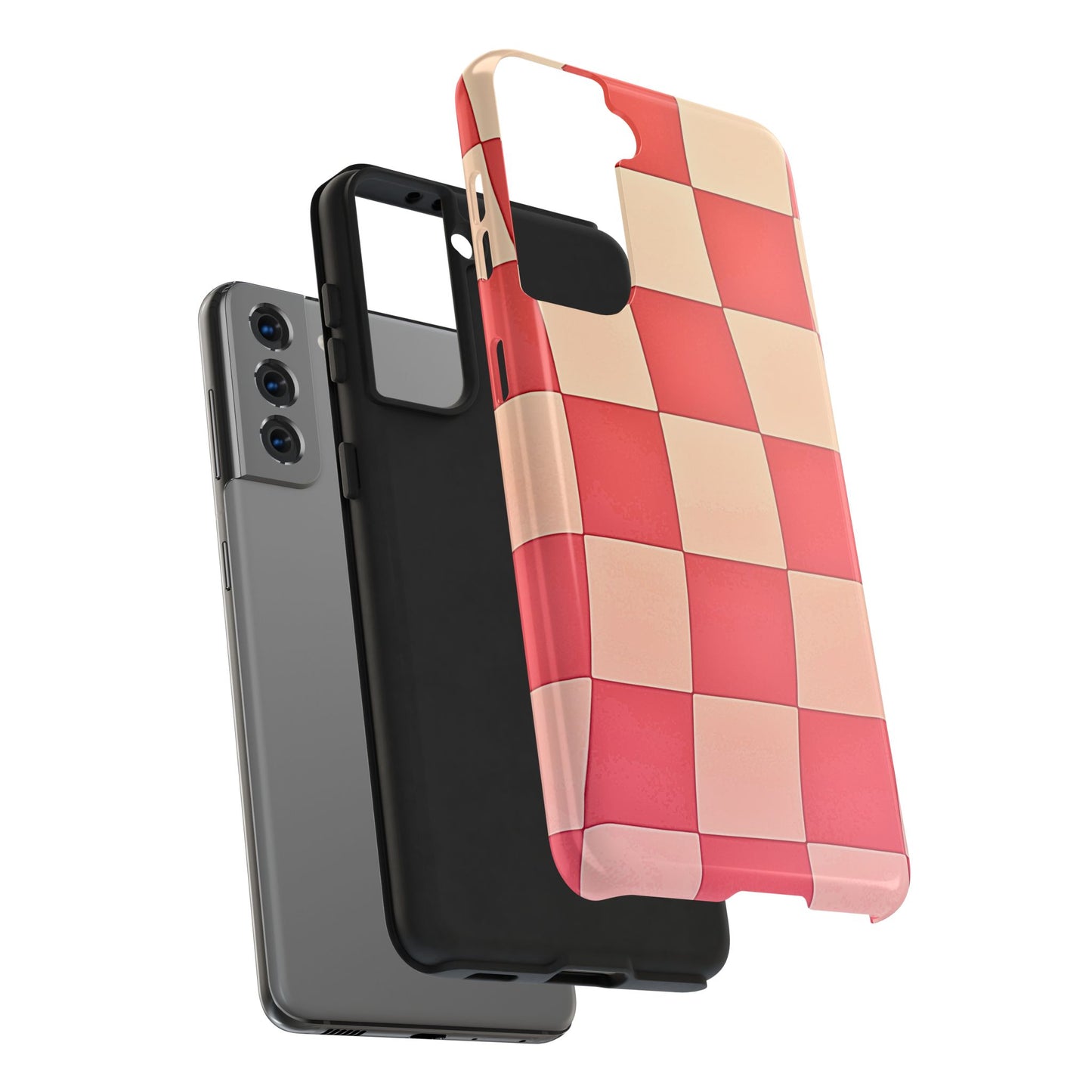 Preppy Checkered Pink Tough Phone Case | Aesthetic