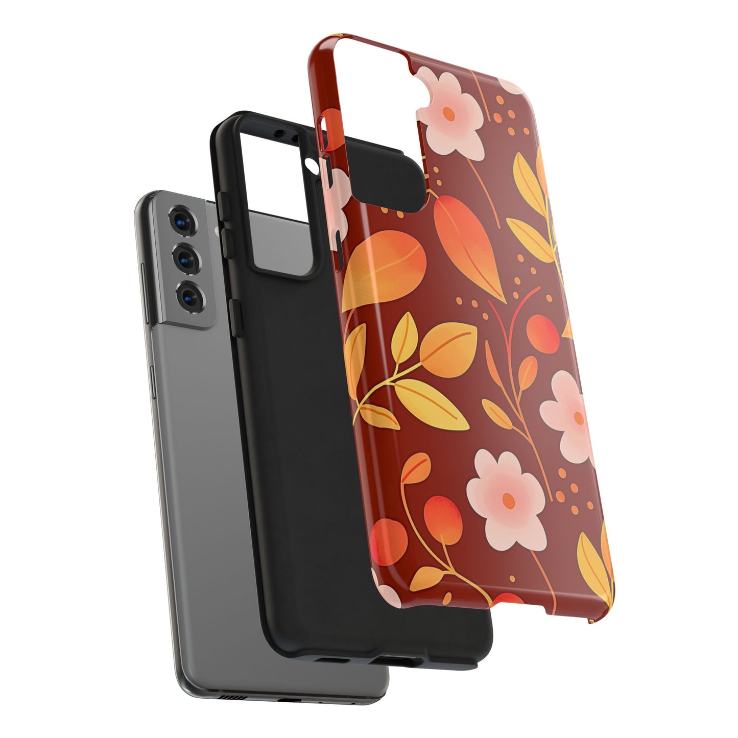 Autumn Fall Leaf Pattern Tough Phone Case | Aesthetic