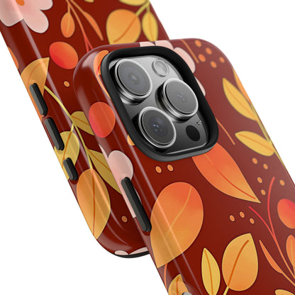 Autumn Fall Leaf Pattern Tough Phone Case | Aesthetic