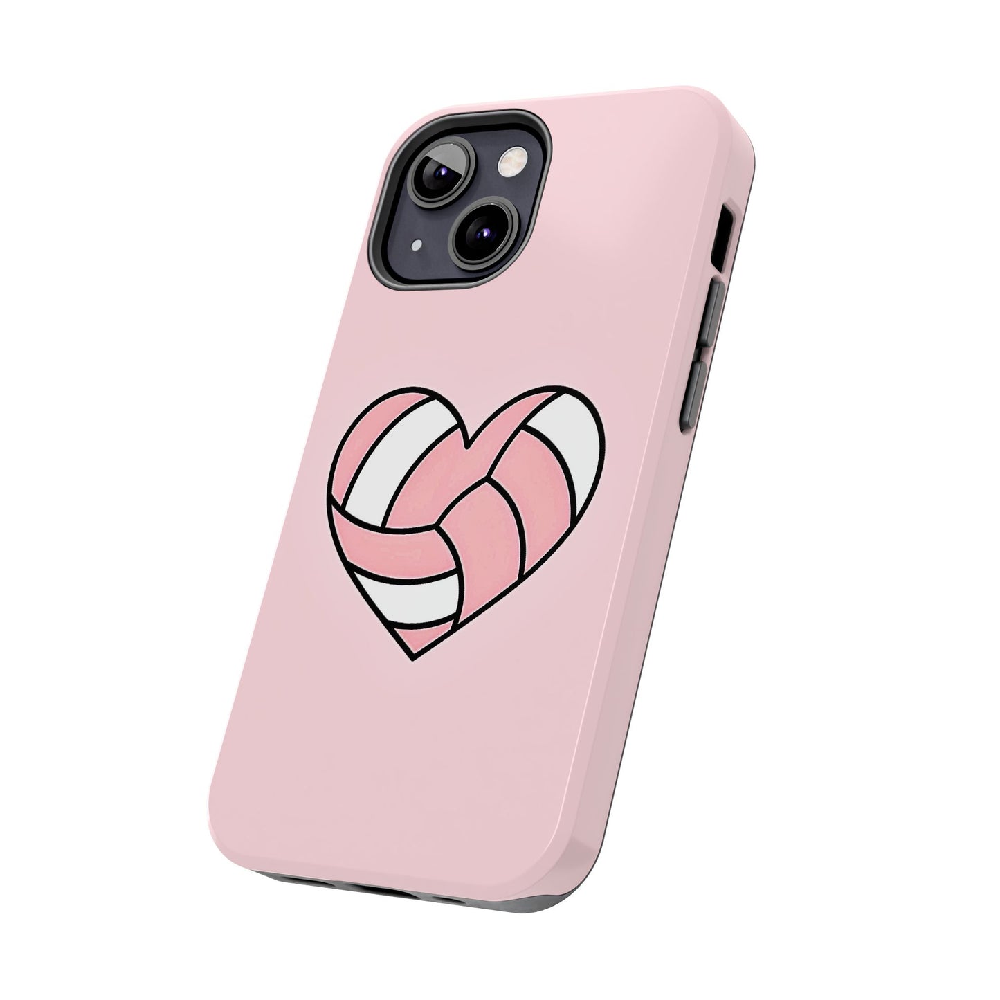 Pink Volleyball Heart Tough Phone Case | Aesthetic
