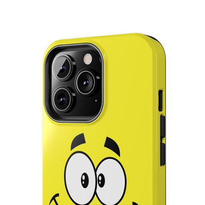 Smiley Happy Face Yellow Minimalist Cartoon Tough Phone Case | Funny