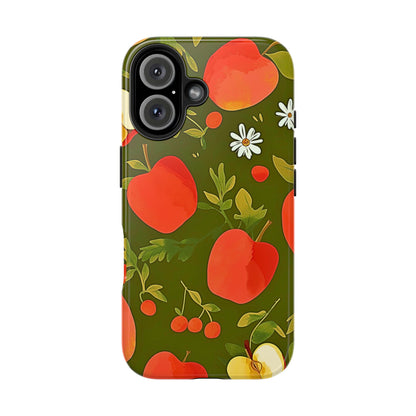 Funda/Cubierta resistente para teléfono con diseño de manzanas y bayas | Estética