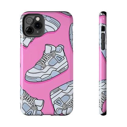 Funda resistente para teléfono con diseño de zapatillas Jordan 4 blancas | Estética