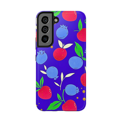 Funda resistente para teléfono con diseño de arándanos y fresas | Estética